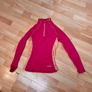 NEVICA Women's Vibrant Pink and Orange Long Sleeve Base Layer Ski Top w 3/4 zip